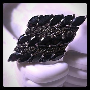 Black Onyx Cluster Ring